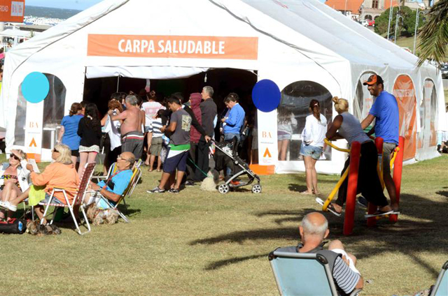 Carpa Saludable instalada en el Buenos Aires Arena de Mar del Plata