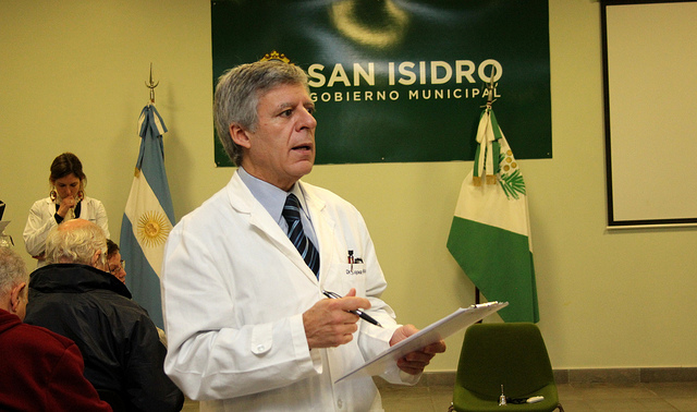 López Rosetti en el Hospital Central de San Isidro.
