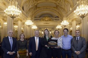 Izq. a Der. M. Nogués, M.L.González Estevarena, G. Sevlevler, P. Michielotto, P. Di Tella, J.L. Acevedo, C. Pensa. Foto Legis. CABA