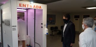 San Isidro: cabinas de desinfección para proteger a los agentes de salud