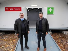 Instalan módulos sanitarios en un polideportivo de Vicente López