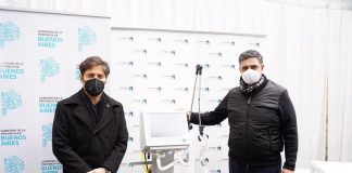 Jorge Macri recibió a Axel Kicillof en Vicente López para la entrega de 5 respiradores