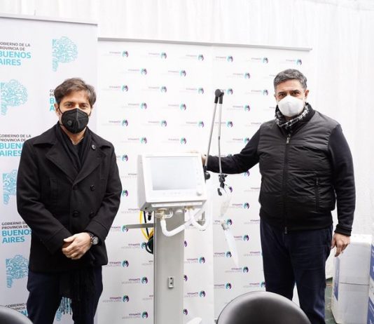 Jorge Macri recibió a Axel Kicillof en Vicente López para la entrega de 5 respiradores