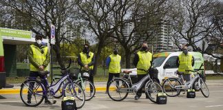 Vicente López creó la Unidad Ciclista de Rescate Cardíaco en el Paseo de la Costa